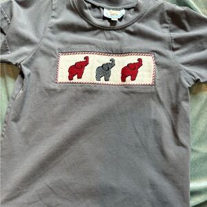 Gray Kids smocked Elephant T-Shirt
